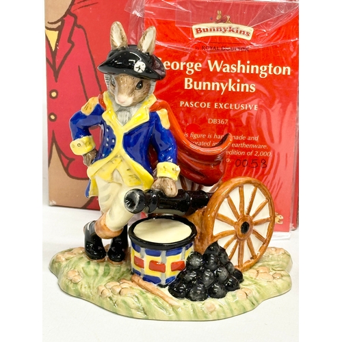 863 - Two Limited Edition Royal Doulton Bunnykins American Heritage Collection “George Washington” figurin... 