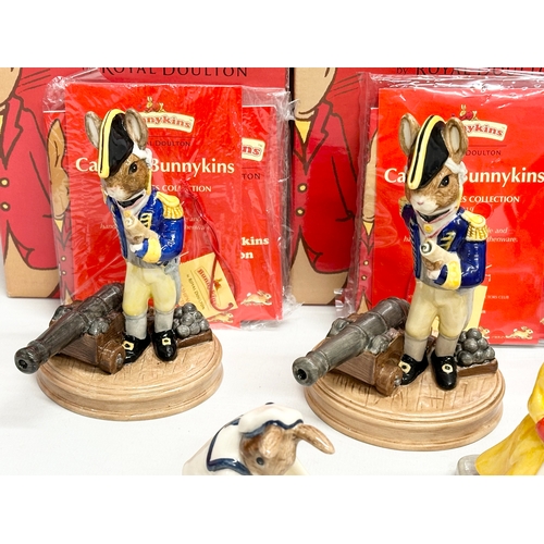 864 - Royal Doulton Bunnykins “The Shipmates Collection” 8 figurines and 1 other. All with boxes. Captain ... 