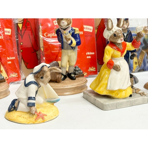 864 - Royal Doulton Bunnykins “The Shipmates Collection” 8 figurines and 1 other. All with boxes. Captain ... 