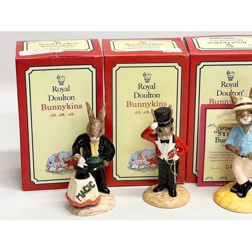 866 - 7 Limited and Special Edition Royal Doulton Bunnykins figurines with boxes. Special Edition Magician... 