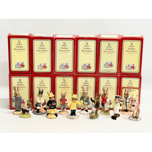 867 - 12 Royal Doulton Bunnykins figurines with boxes.