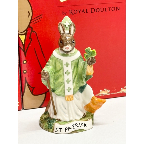 872 - Limited Edition Doulton Bunnykins Saints. A Royal Doulton Bunnykins “Saint Patrick” two Royal Doulto... 