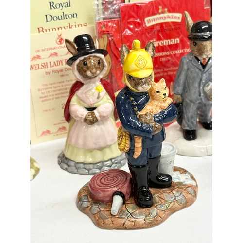 876 - 10 Royal Doulton Bunnykins. Professions Collection Postman, Professions Collection Fireman, Plumber,... 