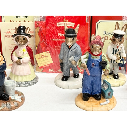 876 - 10 Royal Doulton Bunnykins. Professions Collection Postman, Professions Collection Fireman, Plumber,... 