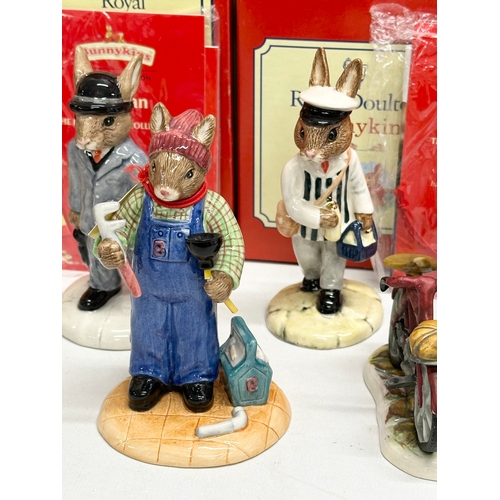 876 - 10 Royal Doulton Bunnykins. Professions Collection Postman, Professions Collection Fireman, Plumber,... 