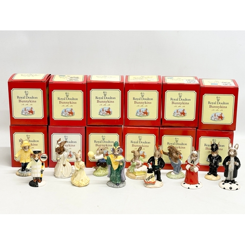 879 - 12 Royal Doulton Bunnykins. Lawyer Bunnykins, Judge Bunnykins, Policeman Bunnykins, Special Edition ... 