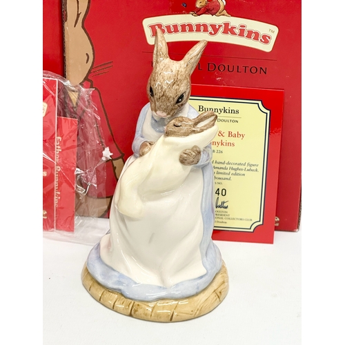 881 - 7 Royal Doulton Bunnykins. Limited Edition Mother and Baby Bunnykins, father, Mother, Professions Co... 