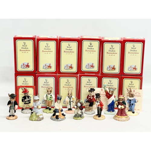 884 - 12 Royal Doulton Bunnykins. Ringmaster Bunnykins, Statue of Liberty Bunnykins, Juggler Bunnykins, Ca... 