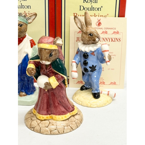 884 - 12 Royal Doulton Bunnykins. Ringmaster Bunnykins, Statue of Liberty Bunnykins, Juggler Bunnykins, Ca... 