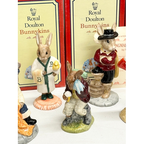 884 - 12 Royal Doulton Bunnykins. Ringmaster Bunnykins, Statue of Liberty Bunnykins, Juggler Bunnykins, Ca... 