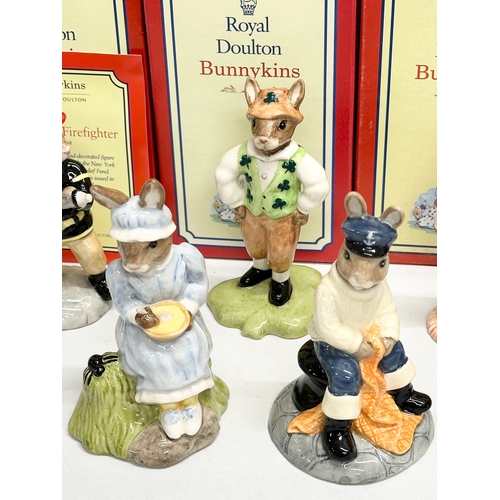 884 - 12 Royal Doulton Bunnykins. Ringmaster Bunnykins, Statue of Liberty Bunnykins, Juggler Bunnykins, Ca... 