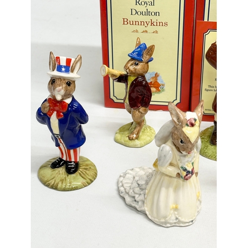 886 - 12 Royal Doulton Bunnykins. Trick or Treat Bunnykins, Special Edition Digger Bunnykins, Uncle Sam Bu... 