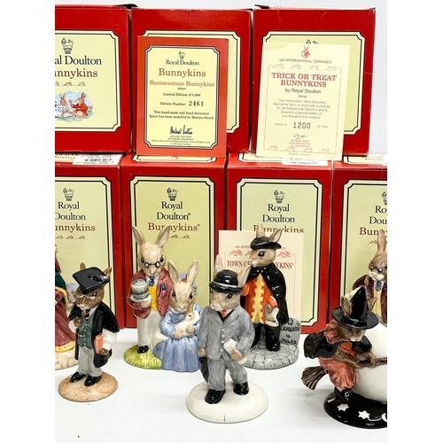 889 - 12 Royal Doulton Bunnykins. Limited Edition Mexican Bunnykins, Limited Edition Town Crier Bunnykins,... 