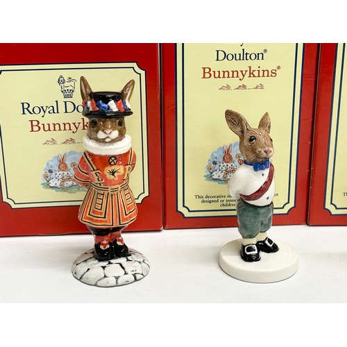 893 - 6 Royal Doulton Bunnykins. Bunnykins Royal Family, Britannia Bunnykins, Beefeater Bunnykins. Princes... 