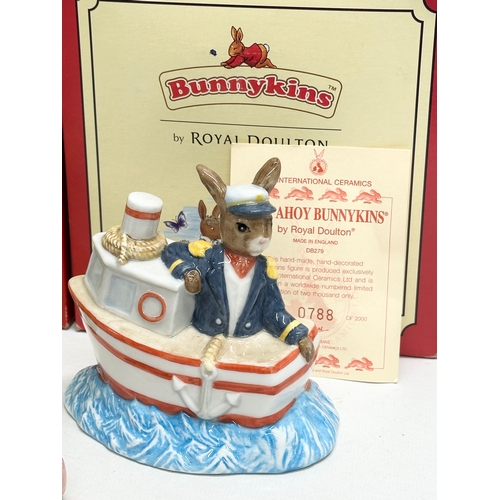 895 - 8 Royal Doulton Bunnykins. Limited Edition Ship Ahoy, Special Edition On Line Bunnykins, Limited Edi... 