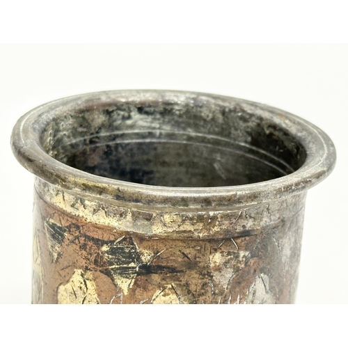 108 - A 19th Century Ganga Jamuna holy water Pot. 8x7.5cm.