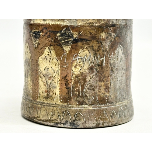 108 - A 19th Century Ganga Jamuna holy water Pot. 8x7.5cm.