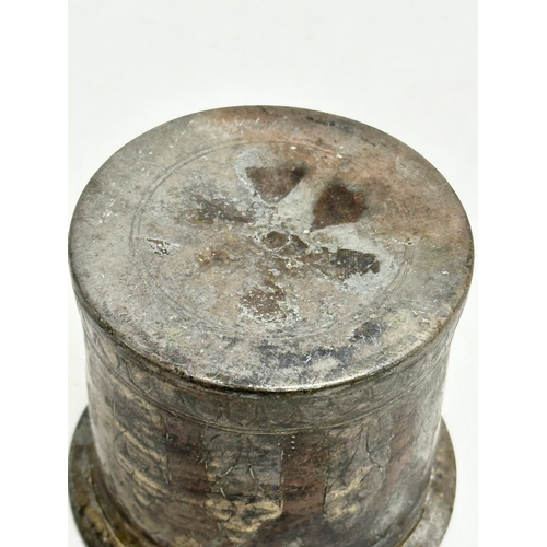 108 - A 19th Century Ganga Jamuna holy water Pot. 8x7.5cm.