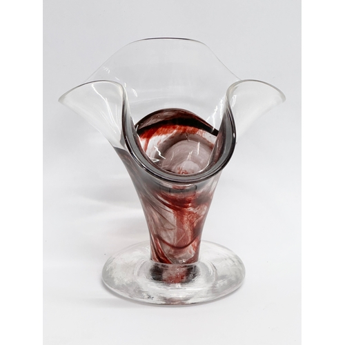 528 - Adrian Sankey. A Late 20th Century art glass vase by Adrian Sankey Glass. 11x11x11.5cm