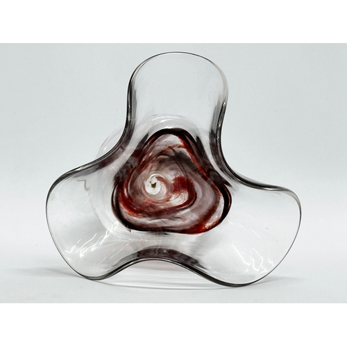 528 - Adrian Sankey. A Late 20th Century art glass vase by Adrian Sankey Glass. 11x11x11.5cm