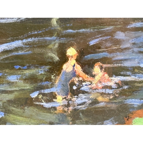 4 - James Humbert Craig (J.H.Craig) 1877-1945. Oil painting. Titled “Bathers at the Minnowburn” Edenderr... 