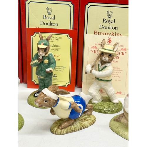 897 - 14 Royal Doulton Bunnykins. Sports related. Limited Edition Test Century Bunnykins. Caddie Bunnykins... 