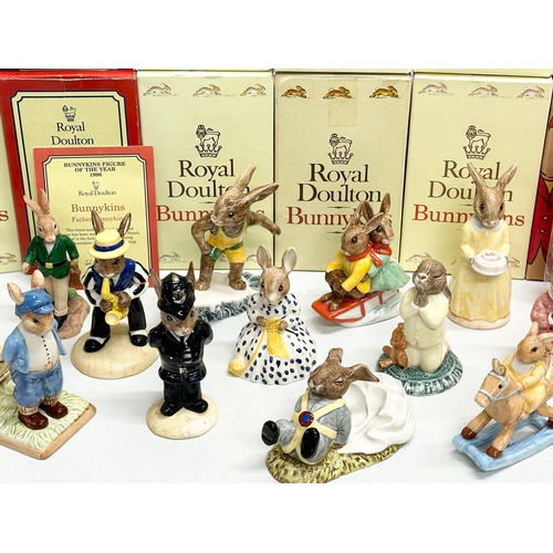 904 - 23 Royal Doulton Bunnykins. A Ride Through The Park. Aussie Surfer Bunnykins x2. Plumber Bunnykins x... 