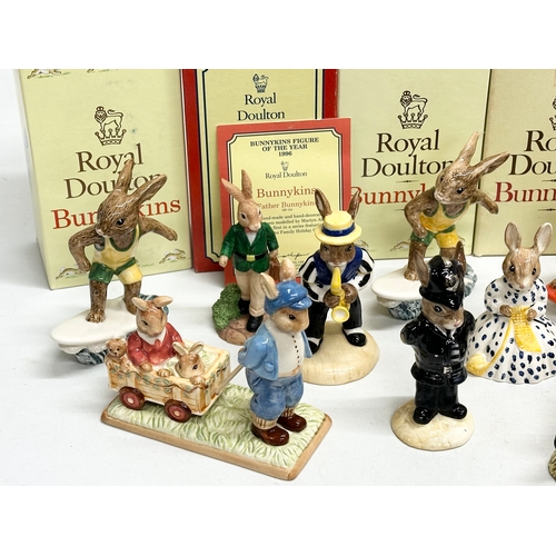 904 - 23 Royal Doulton Bunnykins. A Ride Through The Park. Aussie Surfer Bunnykins x2. Plumber Bunnykins x... 