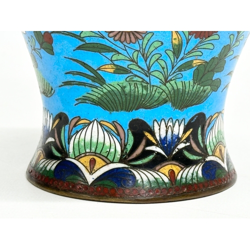 135 - A Late 19th Century Japanese cloisonné enamelled vase. Meiji Period (1868-1912). 13x19cm.