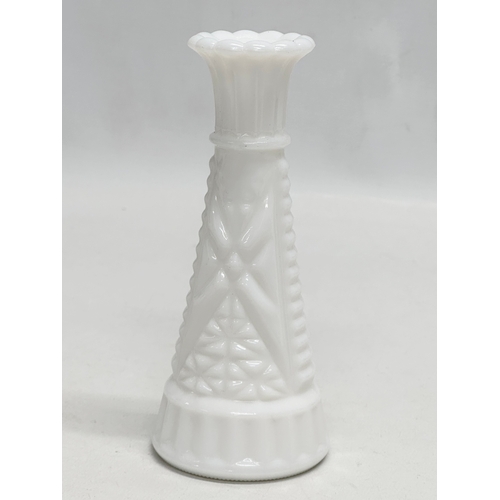 689 - 19th and 20th Century glassware. An Indiana Glass, hen shaped milk glass egg holder. A Late 19th Cen... 