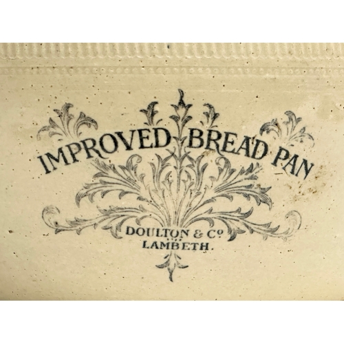 145 - Doulton Lambeth. A Late 19th Century Improved Bread Pan crock. Doulton Lambeth & Co. 31x22cm