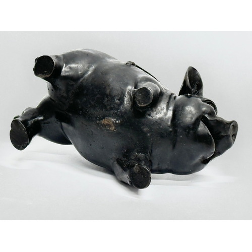 79 - A Chinese carved stone pig. 13x8cm.