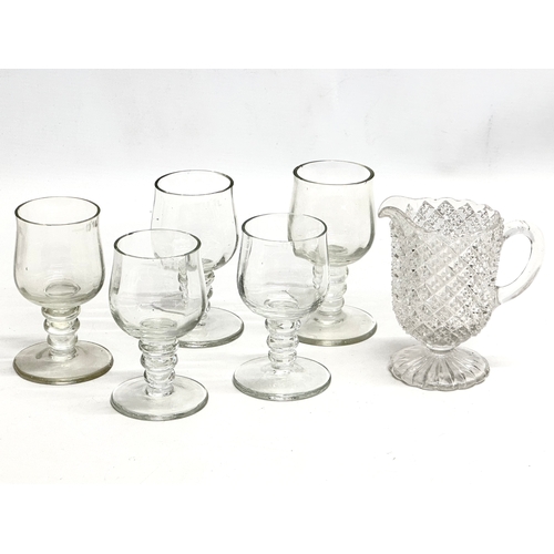 123 - A collection of Late 19th and Early 20th Century drinking glasses. 5 Early 20th Century rummers 11cm... 