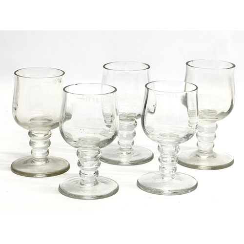 123 - A collection of Late 19th and Early 20th Century drinking glasses. 5 Early 20th Century rummers 11cm... 