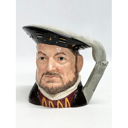 908 - 5 character toby jugs. A large Royal Doulton “Merlin” character jug with box. A large Royal Doulton ... 