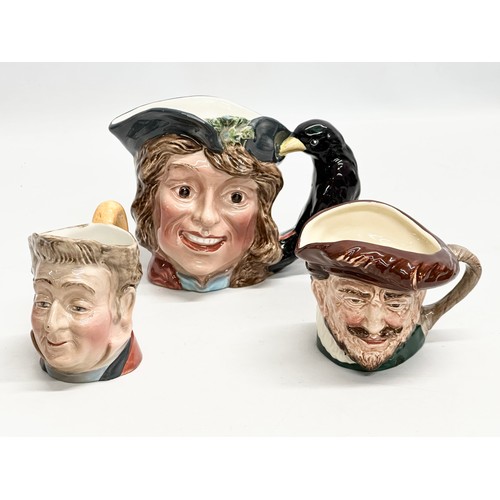 908 - 5 character toby jugs. A large Royal Doulton “Merlin” character jug with box. A large Royal Doulton ... 