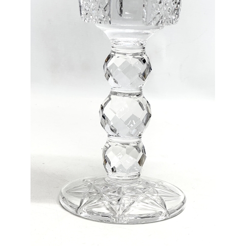 682 - A large Tyrone Crystal centrepiece goblet jar with cover. 50cm