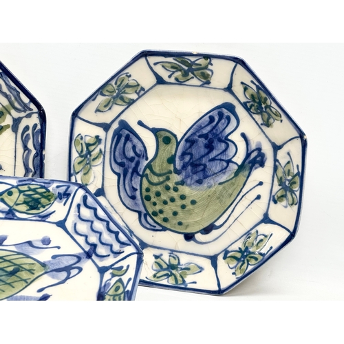 697 - A set of 3 Mid 20th Century delftware plates. Probably French. 20cm