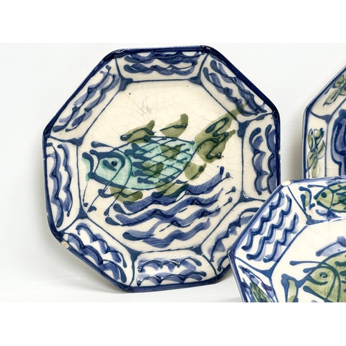 697 - A set of 3 Mid 20th Century delftware plates. Probably French. 20cm