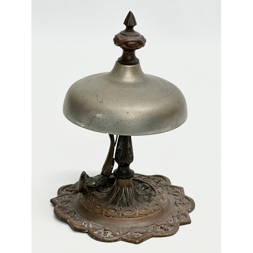 680 - A Late 19th Century counter reception bell and a desktop pen and ink stand. Bell 11x16cm. Inkstand 1... 