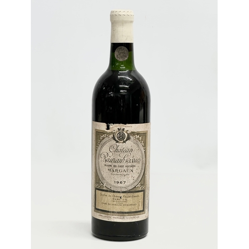 569 - A bottle of 1967 Chateau Rauzan Gassies wine.