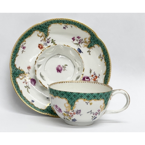 18 - A 19th Century Meissen porcelain cup and saucer.