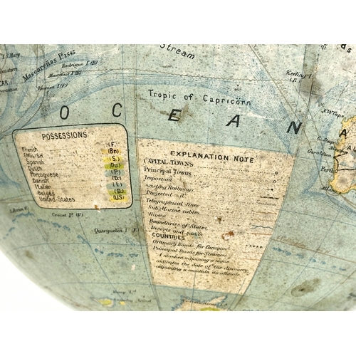 176 - An Early 20th Century Terrestrial Globe. Made in France. 54cm