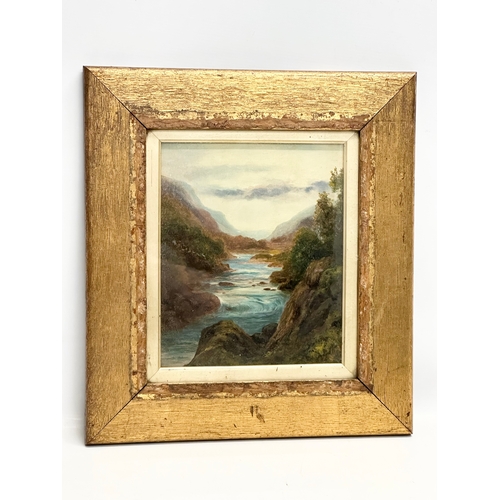 185 - A Late 19th Century oil on board. In gilt frame. 23x27cm. Frame 39x43cm.