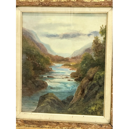 185 - A Late 19th Century oil on board. In gilt frame. 23x27cm. Frame 39x43cm.