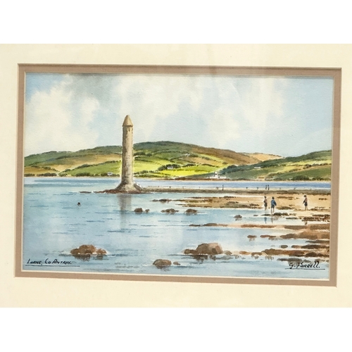 261 - George Farrell. Watercolour drawing. Larne, County Antrim. 23x15cm. Frame 41x33.5cm.