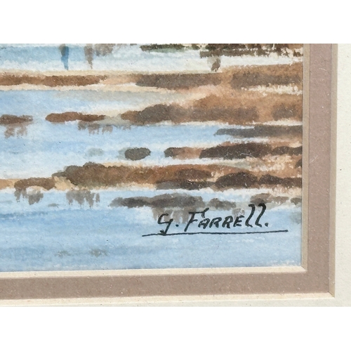 261 - George Farrell. Watercolour drawing. Larne, County Antrim. 23x15cm. Frame 41x33.5cm.