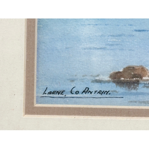 261 - George Farrell. Watercolour drawing. Larne, County Antrim. 23x15cm. Frame 41x33.5cm.