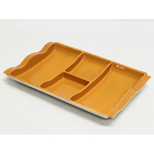 664 - Poole Pottery “Desert Song” part dinning breakfast set. A 4 section serving tray, large milk jug and... 