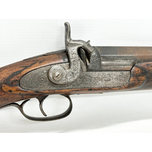 246 - Robert Hughes, London. A 19th Century 12 Bore Single Barrel Shotgun. Percussion. Circa 1865. 126cm